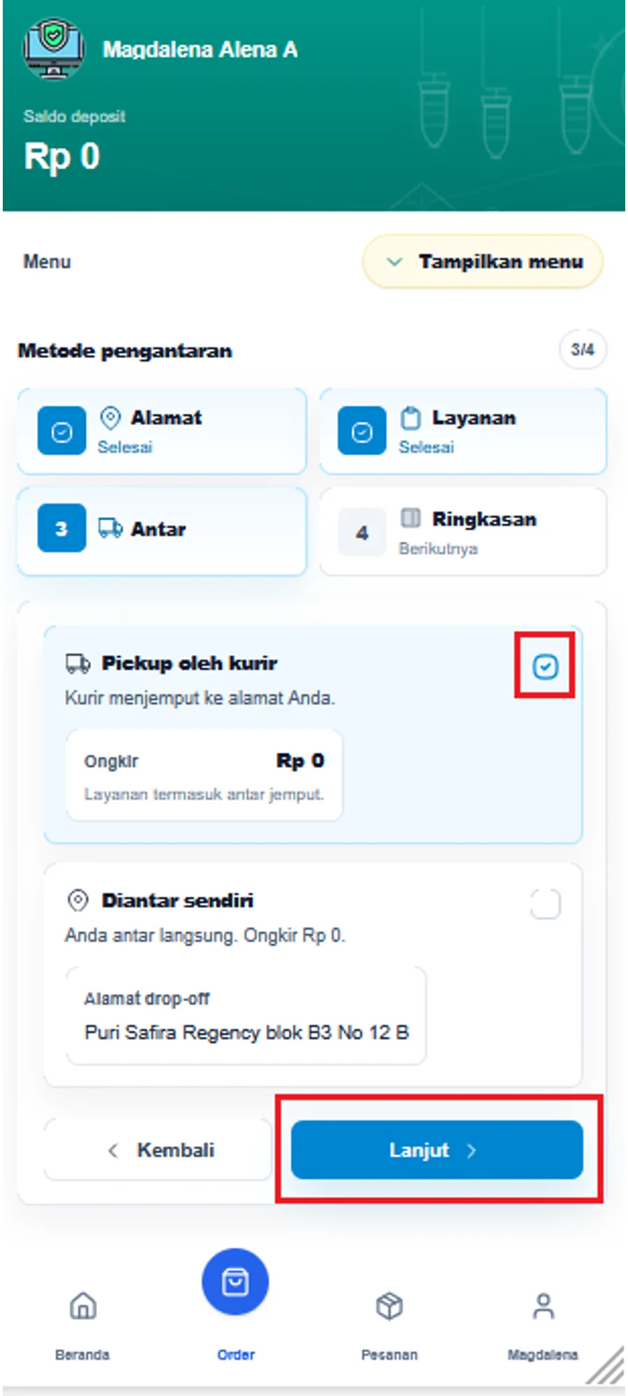 Langkah 5: Pilih metode pengantaran