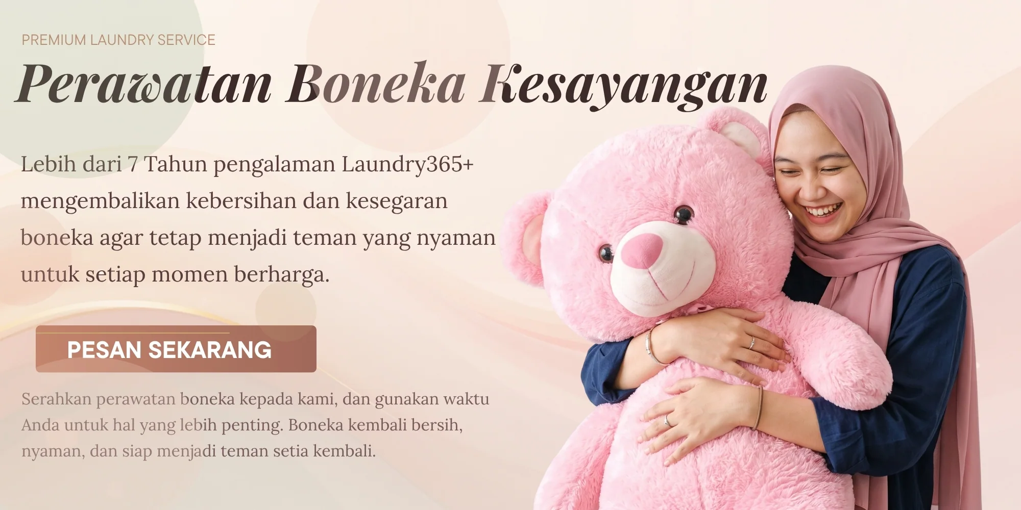 Perawatan boneka kesayangan Laundry365+