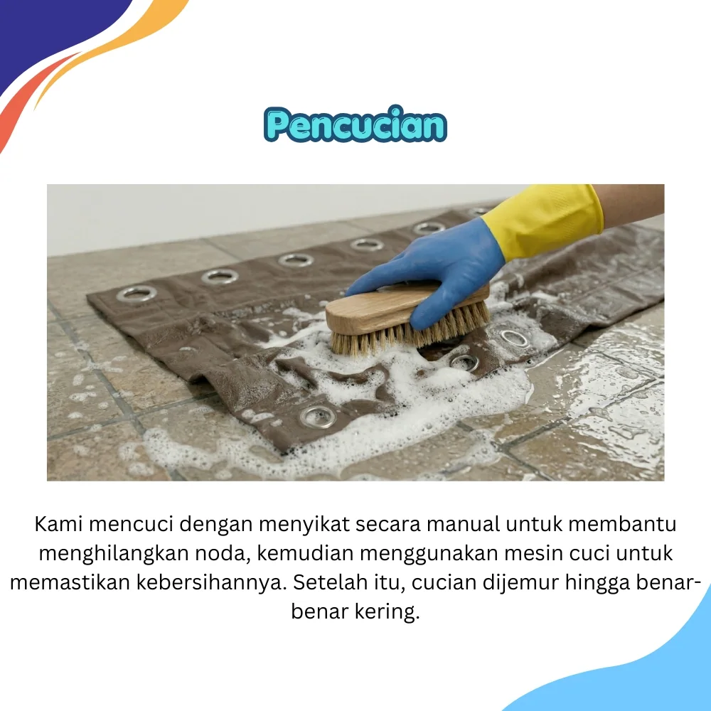 Ilustrasi proses cuci gorden Laundry365+ Gresik