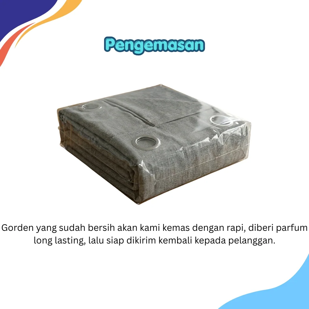 Ilustrasi pengantaran gorden bersih Laundry365+