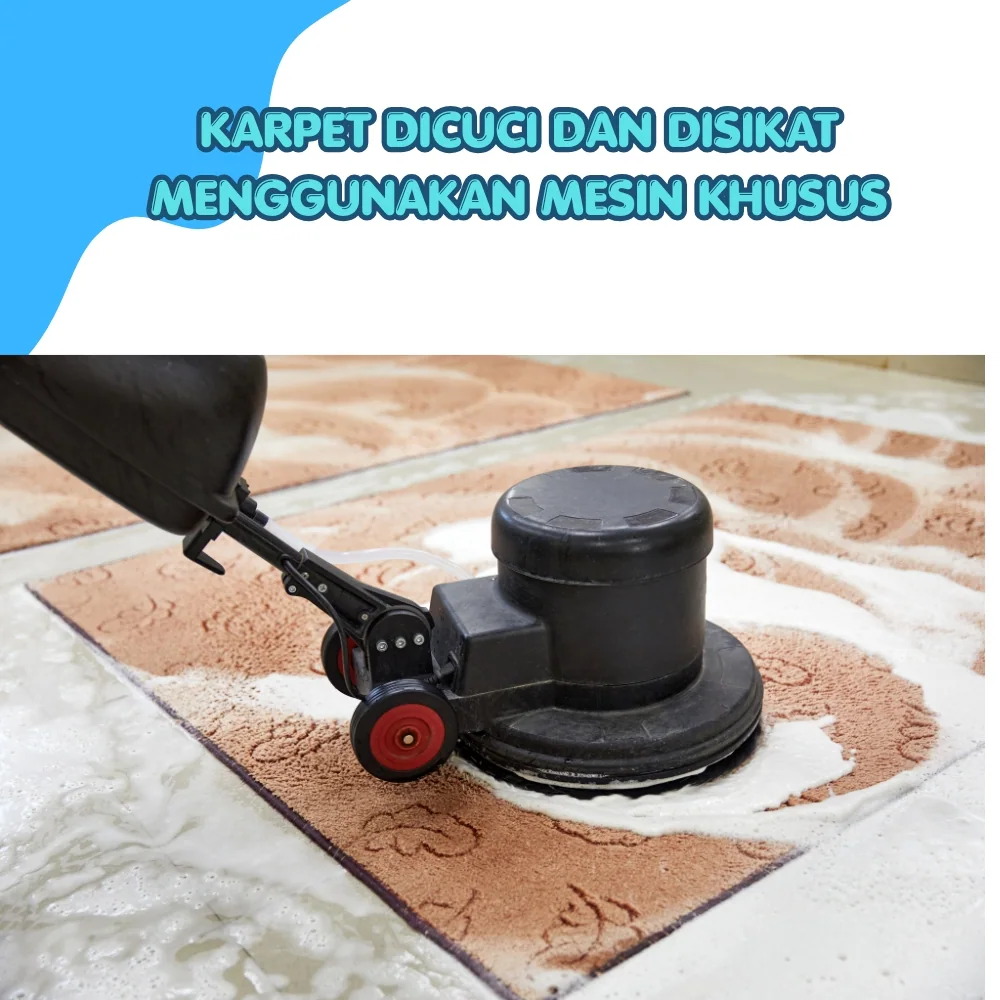 Tahap 3 proses cuci karpet Menganti Laundry365+