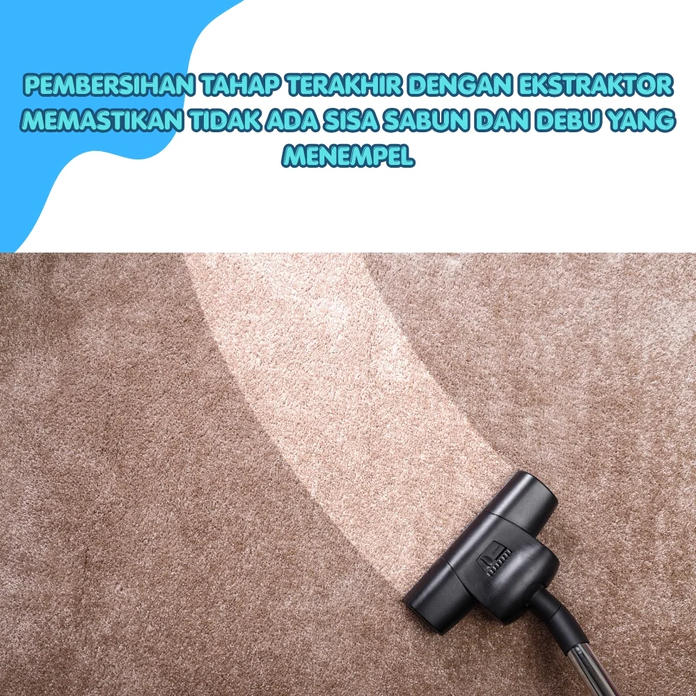 Tahap 4 proses cuci karpet Menganti Laundry365+