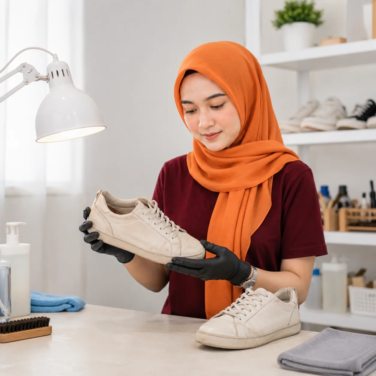 Pengecekan bahan sepatu