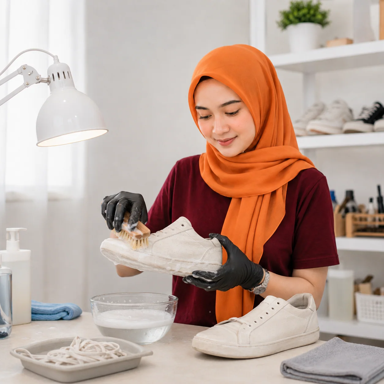 Pembersihan menyeluruh sepatu