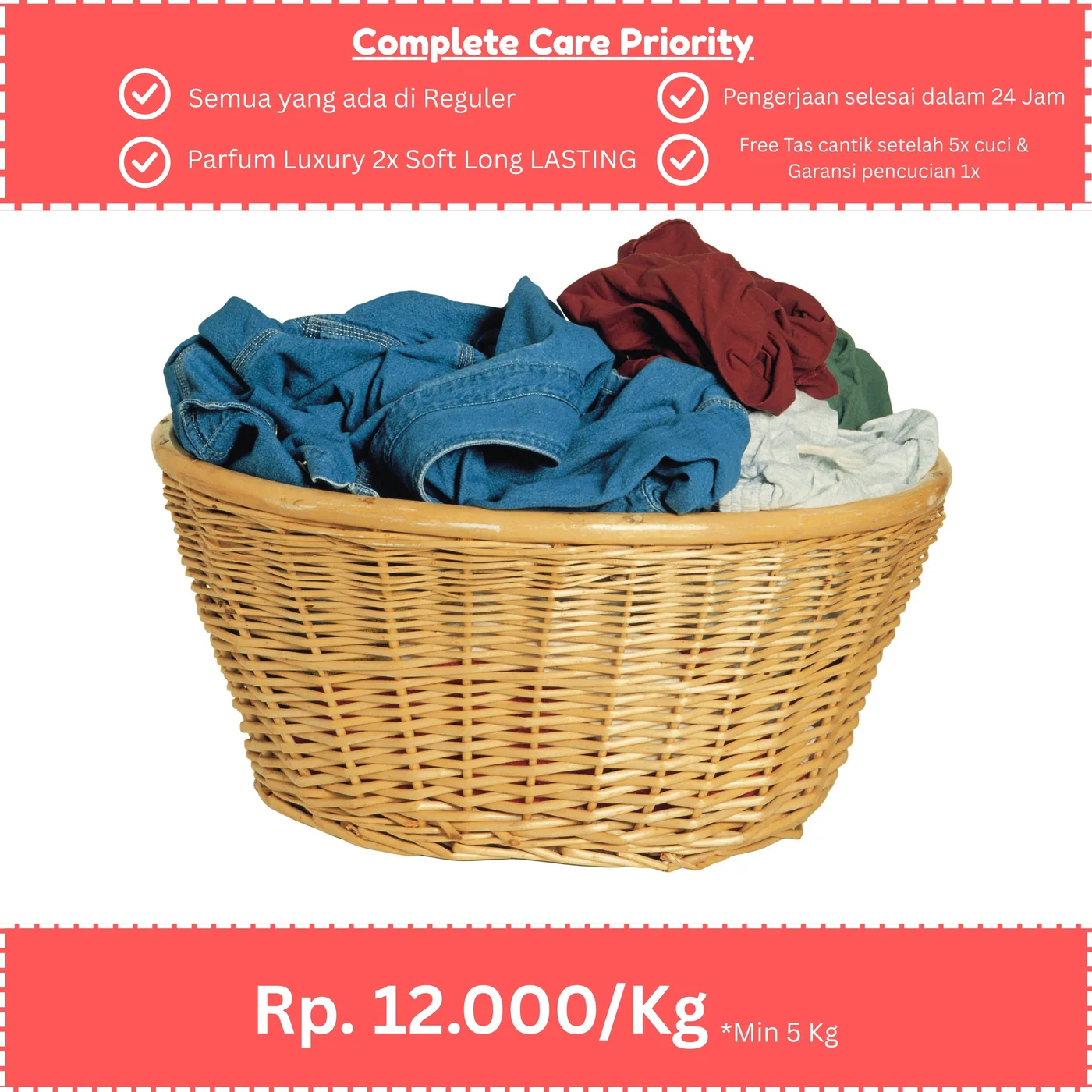 Harga laundry kiloan di Menganti Laundry365+ 2