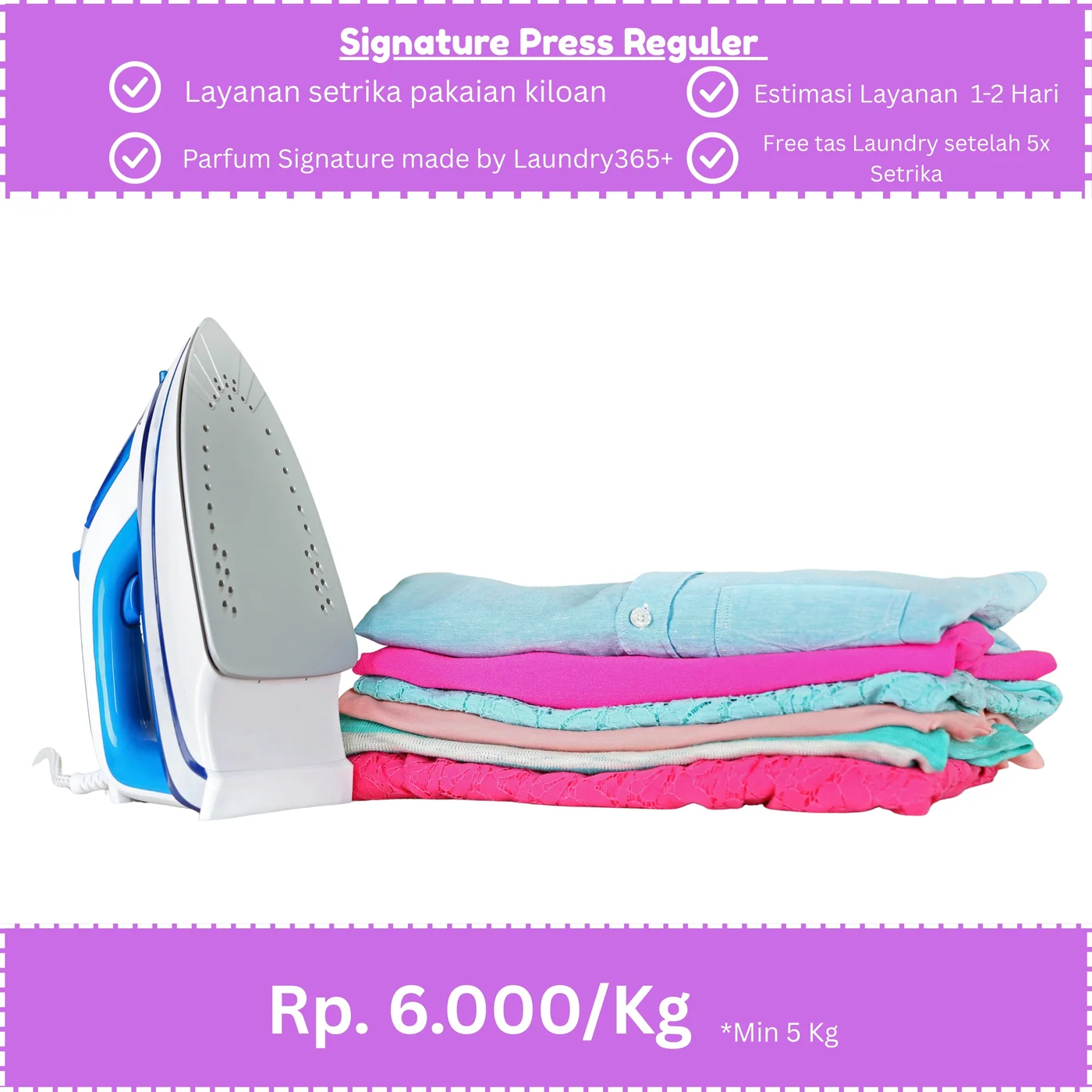 Harga laundry kiloan di Menganti Laundry365+ 3