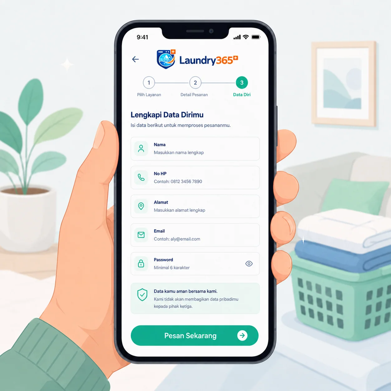 Langkah ketiga penjemputan pakaian oleh kurir