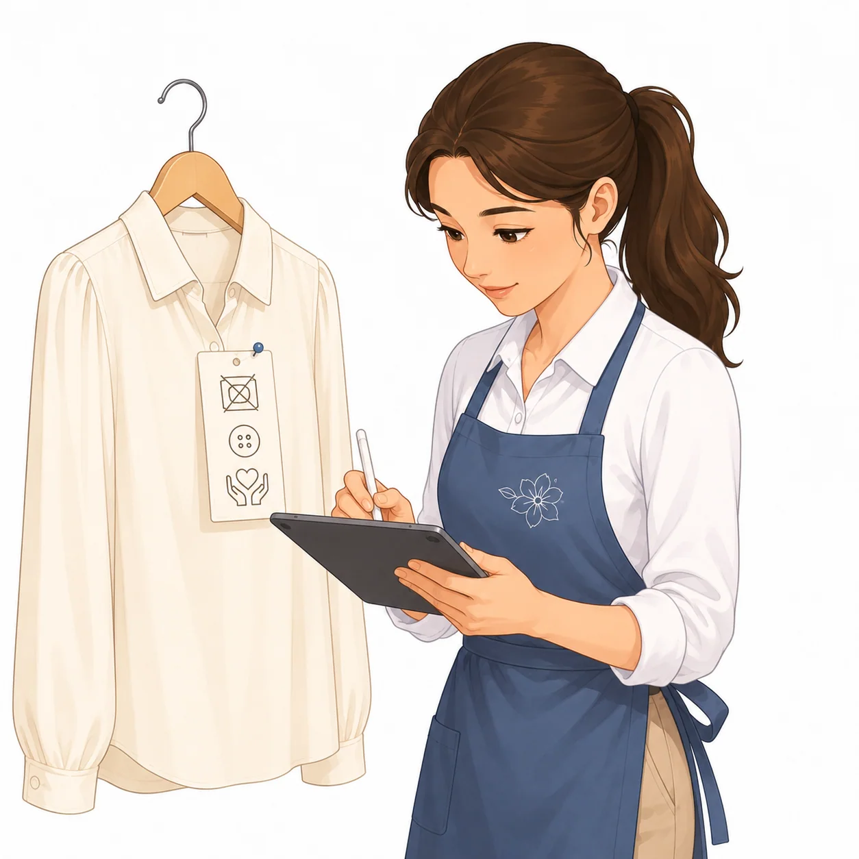 Tahap pemeriksaan awal kondisi baju